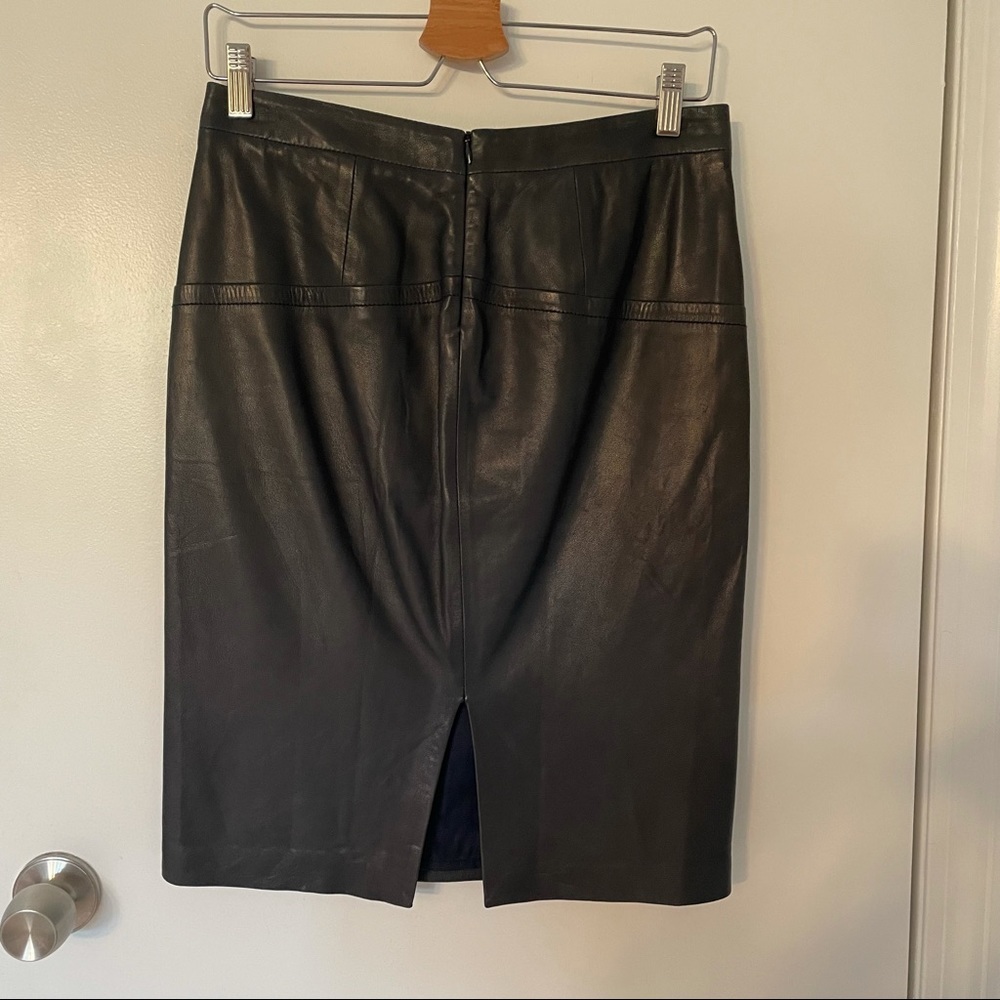 Paper Denim & Cloth Lambskin Leather Pencil Skirt - Picture 9 of 14